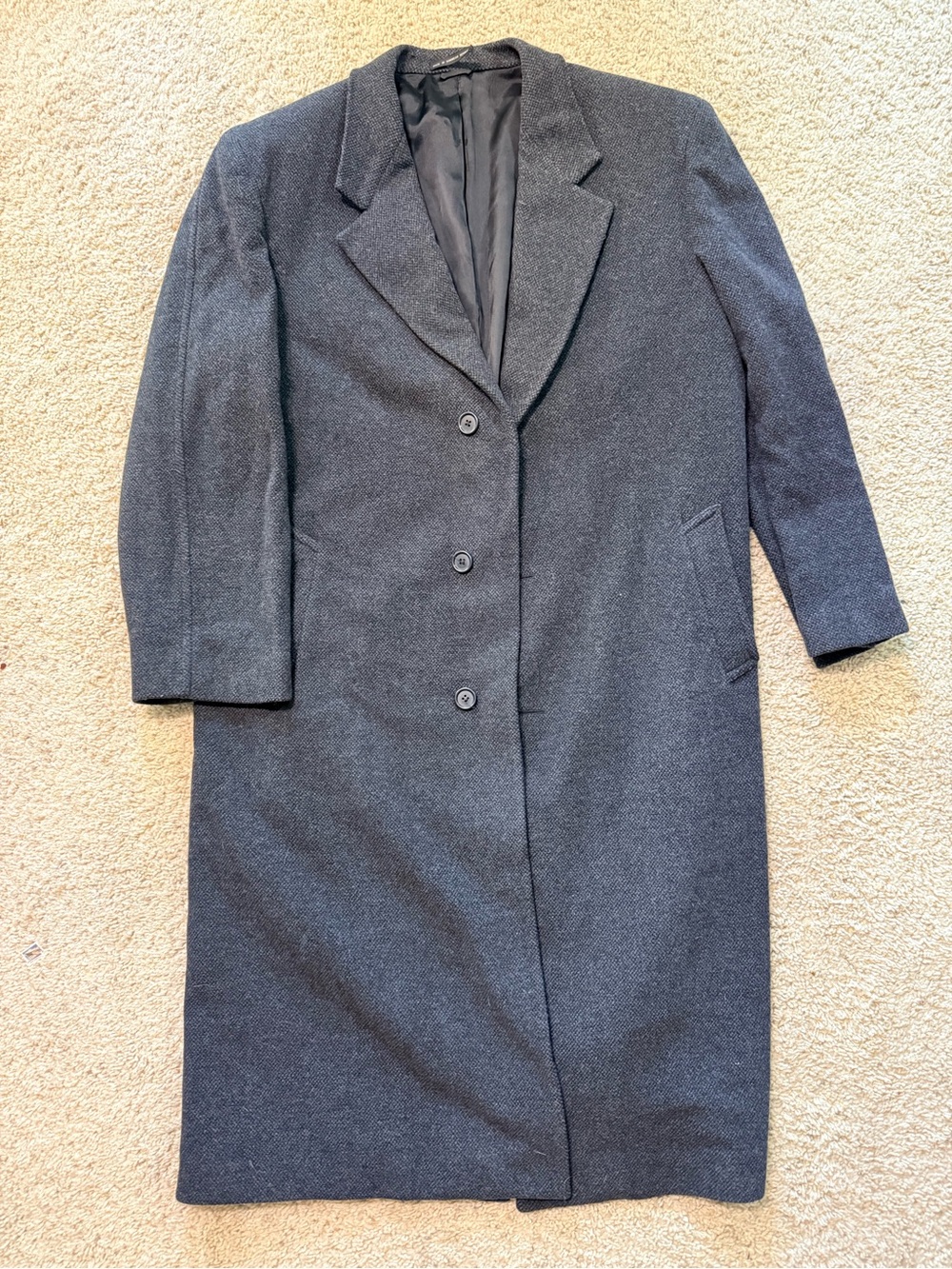 Ralph Lauren Gray Long Wool Blend Overcoat Coat Classic Lined USA Style